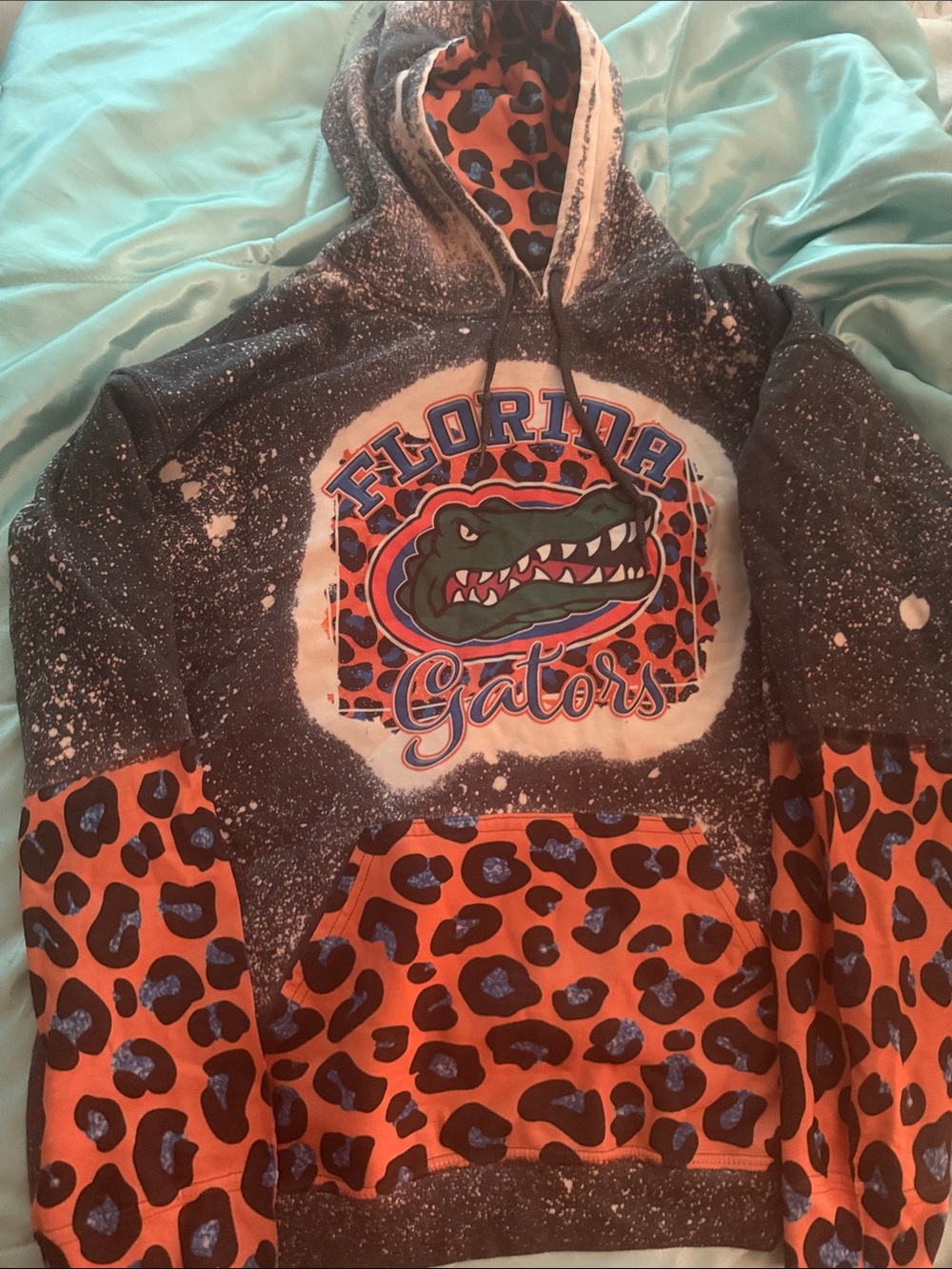 Gildan Florida Gators Bleach-Splattered Orange & Black Hoodie